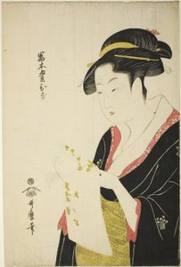 富本丰科，约 1793 年（彩色木刻版画；韫） 作者 北川宇多郎