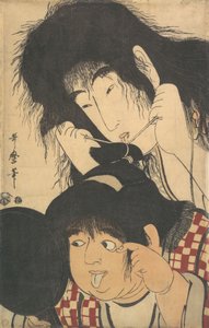 Yamauba和Kintaro，约1795年。 作者 北川宇多郎