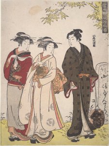 两个女孩和一个男人擦肩而过.....：当代美女十景