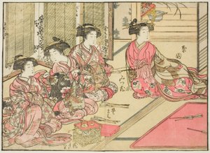 桐谷的歌妓，选自《妓院美女镜》（Seiro bijin awase sugata kagami），第 2 卷。