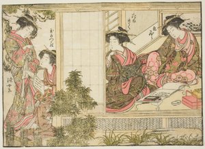 大房寺的歌妓，选自《妓院美女镜》（Seiro bijin awase sugata kagami），第 2 卷。