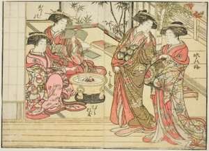 Otawaraya 的歌妓，选自《妓院美女镜》（Seiro bijin awase sugata kagami），第 2 卷。