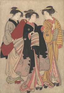 两位艺妓外出散步，1739-1820。