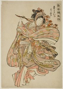观赏枫叶（Momijigari），选自 "迷人人物的舞蹈习俗（Atesugata odori fuzoku）"系列 作者 北尾重正