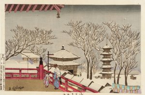 Der Tempel Sensoji im Schnee 作者 小林清史