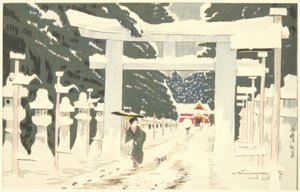 上野东照宫的大雪 作者 小林清史