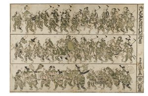 大名的火工队，约1740-49（纸上木版画） 作者 鸟居清宏