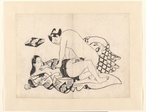 亲吻亲热的情侣 作者 Kiyonobu (I) , 鸟居