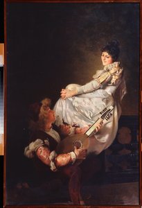 情歌》--克拉夫迪-斯捷潘诺维奇-斯捷潘诺夫（1854-1910 年）的油画，布面油画 作者 克拉维·彼得罗维奇·斯特拉诺夫