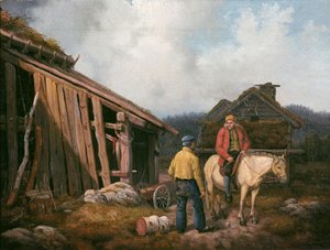 马背上的男人（布面油画）
