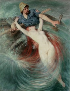 被海妖吞噬的渔夫（布面油画） 作者 Knut Ekwall