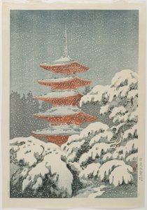 日光神社的五重塔，约 1930-1940 年 作者 土屋光津