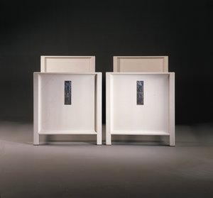 一对Wiener Werkstatte单人床，约1904年（涂木） 作者 科洛曼·莫泽（Koloman Moser）