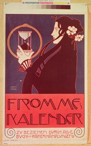 1902年维也纳分离派第14届展览的Frommes日历设计（彩色光刻）