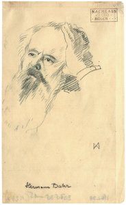 约于1904年的赫尔曼·巴尔肖像（1863-1934）。 作者 科洛曼·莫泽（Koloman Moser）