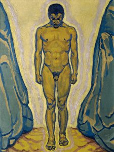站在岩石间的男性裸体，约1915年。 作者 科洛曼·莫泽（Koloman Moser）