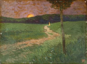 夏日黄昏（布面油画） 作者 科洛曼·莫泽（Koloman Moser）