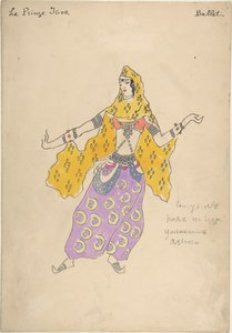 Polovtsian女孩。 A. Borodin的歌剧《伊戈尔王子》服装设计，1909年 作者 康斯坦丁·阿列克谢耶维奇·科罗文