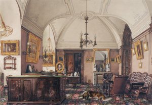 冬宫的内部。尼古拉斯·尼古拉耶维奇王子的研究，1856年 作者 康斯坦丁·安德烈耶维奇·乌赫托姆斯基