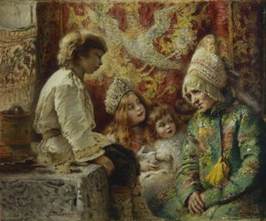 祖母与孩子祖母的童话，1882年 作者 康斯坦丁·埃戈罗维奇·马科夫斯基