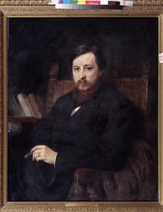 作曲家米哈伊尔-P-阿赞切夫斯基（Azantchevski）（1839-1881 年）的肖像（作曲家 M.P.Azanchevsky 的肖像）。康斯坦丁-叶戈罗维奇-马科夫斯基（康斯坦丁-马科夫斯基）（1839-1915 年）的画作，布面油画 作者 康斯坦丁·埃戈罗维奇·马科夫斯基