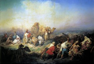 克里米亚战争时期塞瓦斯托波尔和辛菲罗波尔之间的军事道路，1858年。   作者 康斯坦丁·尼古拉耶维奇·菲利波夫