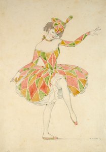 安娜-巴甫洛娃在《阿勒奎纳德》中的哥伦布服装设计，1909年