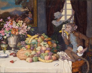 贪婪的猴子，1929年 作者 康斯坦丁·索莫夫