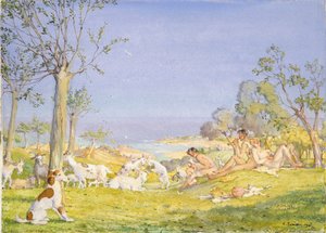 牧羊人和山羊的风景，1931年