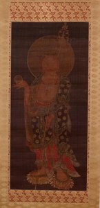 地藏菩萨 (Jijang bosal)，13 世纪末或 14 世纪初（丝绸、彩墨和金色）