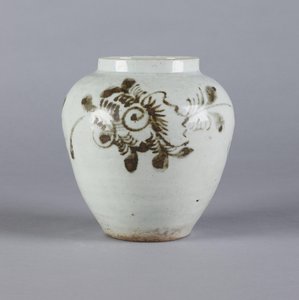 罐子与花卉设计，易经，1392年至1910年（陶瓷）