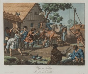 演奏指节骨的男孩Babki，ca 1812