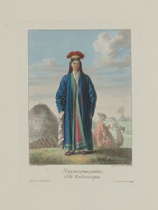 卡尔梅克女孩。来自俄罗斯人民，1812年