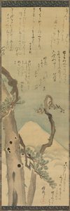 穿过松树林的富士山 作者 久保顺曼