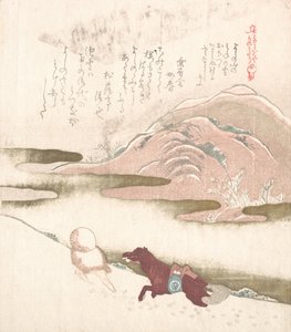 雪景，19世纪。 作者 久保顺曼