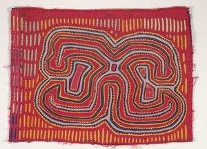 衬衫镶片（mola），c.1950（贴花棉） 作者 库纳印第安文化