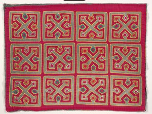 衬衫镶板（莫拉），约 1950 年（贴花棉布） 作者 库纳印第安文化