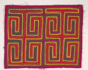 衬衫镶片（mola），c.1950（贴花棉） 作者 库纳印第安文化