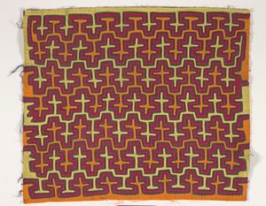 衬衫镶板（莫拉），约 1950 年（贴花棉布） 作者 库纳印第安文化