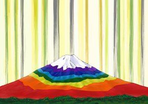 彩虹色的富士山 #2 , 2023 (数字绘画)