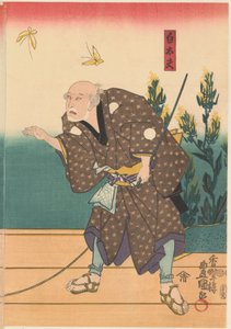 带着两只蝴蝶的 Shirotayû 作者 国定（一）、歌川