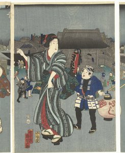 庙会 作者 歌川国定（II）