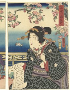 隅田川沿岸的山地繁荣 作者 歌川国定（II）