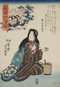小野之小町，来自《六大诗仙的模仿》系列，Nazorae rokkasen，1847-1852。