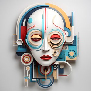 美丽人脸的 3D 雕塑 1