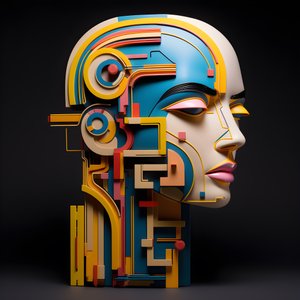 美丽人脸的 3D 雕塑 3