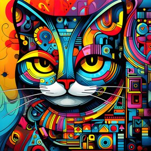 抽象猫图案 4