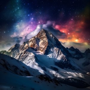 阿尔卑斯山白雪皑皑的山峰在夜晚如彩虹般闪耀 2 作者 Kurt Heppke
