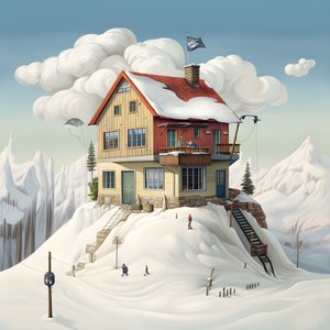 带滑雪帽的房子1