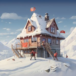 带滑雪帽的房子4